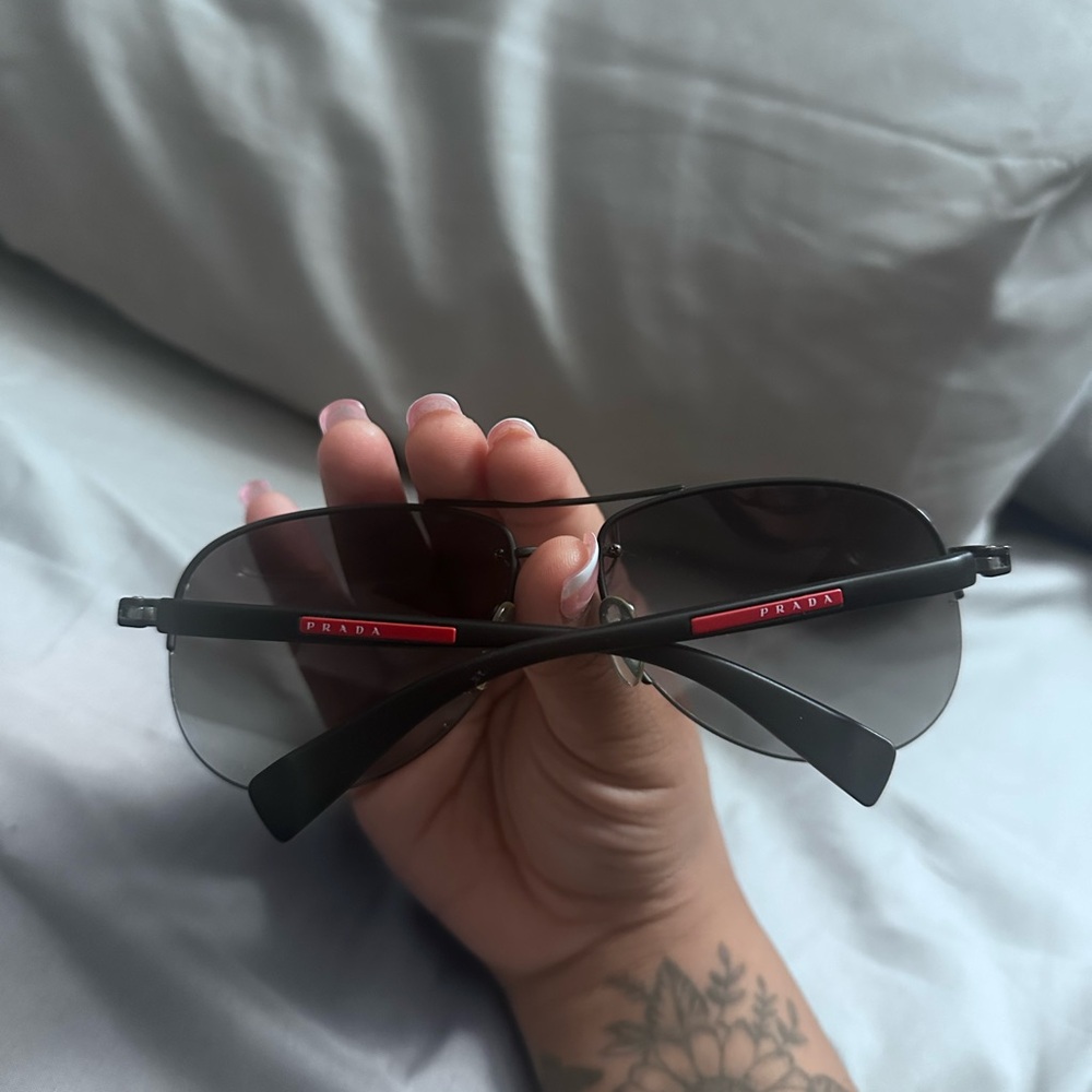 Prada Black and Red Men's Sunglasses